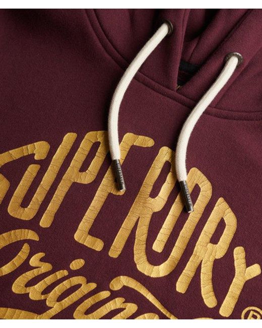 Superdry Red & Co Mfg Original Metallic Hoodie
