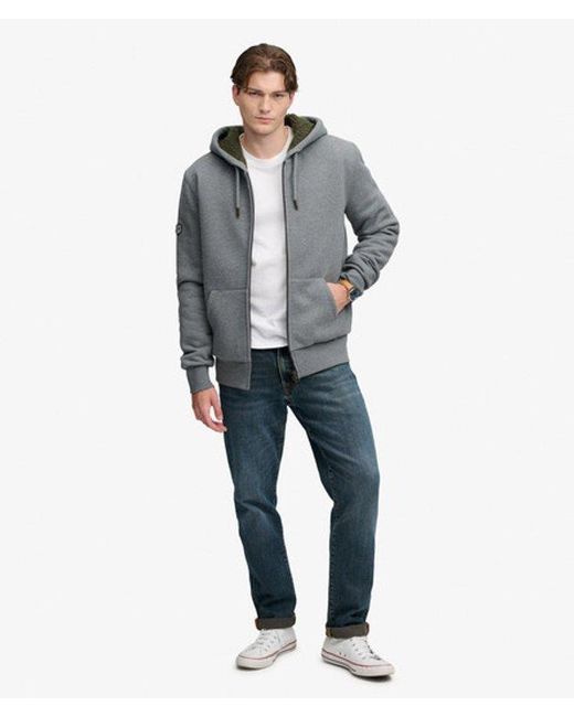 Superdry Gray & Co Borg Lined Zip Hoodie for men