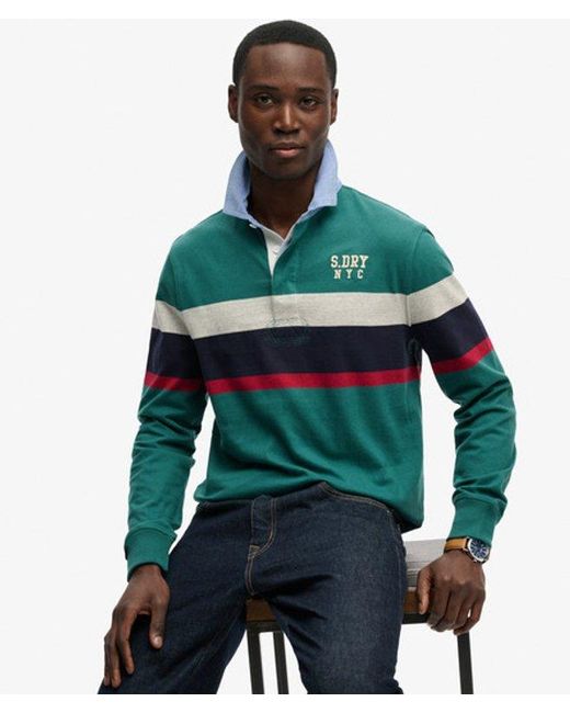 Superdry Green & Co Vintage Chestband Rugby Top for men