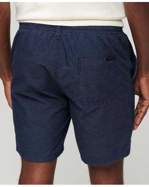 Superdry Blue Indigo Bermuda Shorts for men