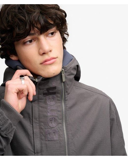 Superdry Black Bench X & Co Bench Hooded Ripstop Jacket for men