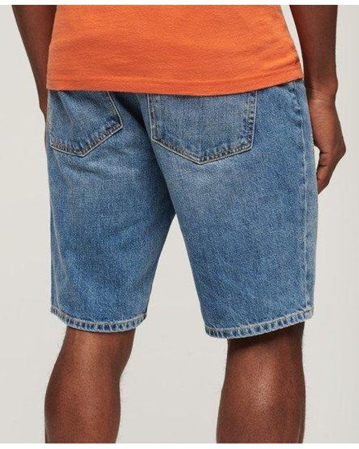 Superdry Blue Vintage Straight Shorts for men