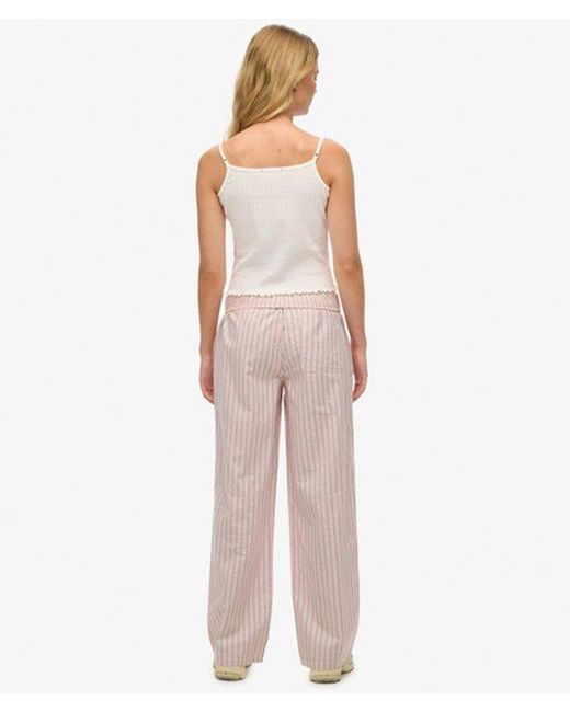 Superdry White & Co Organic Cotton Stripe Elasticated Trousers