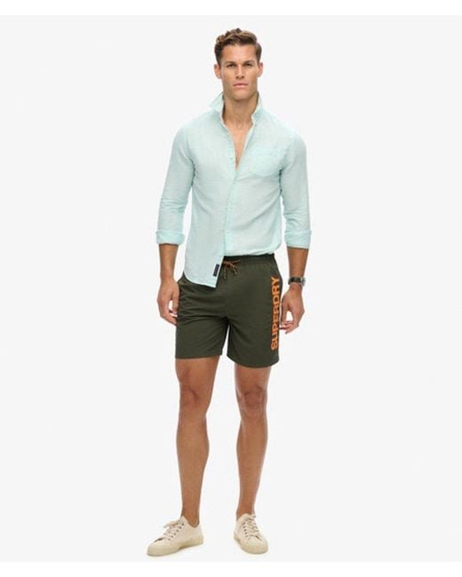 Superdry Green & Co Sport Graphic 17-inch Recycled Swim Shorts for men