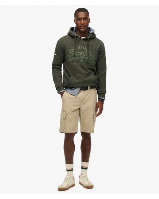 Superdry Green & Co Vintage Logo Tonal Hoodie for men