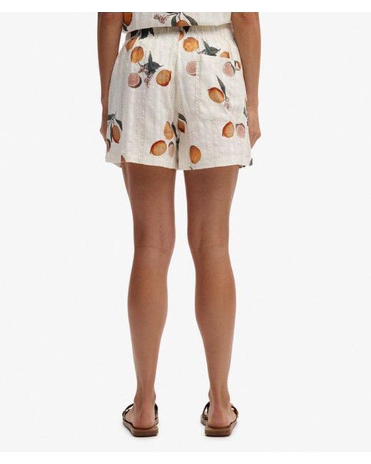 Superdry White & Co Cotton Printed Beach Shorts