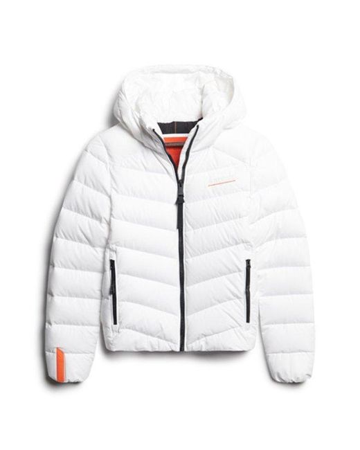 Superdry White & Co Hooded Microfibre Padded Jacket