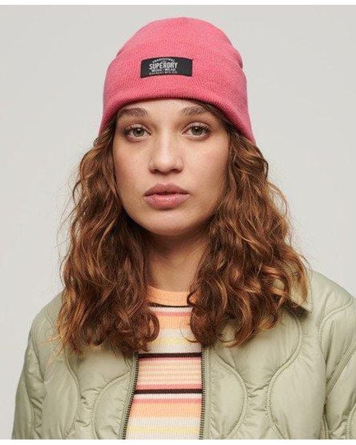 Superdry Pink Classic Knitted Beanie