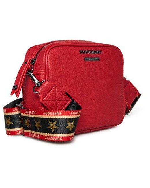 Superdry Red Delwen Strap Cross Body Bag