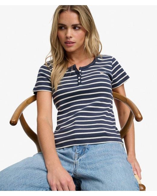Superdry Blue & Co Athletic Essentials Button Down T-shirt