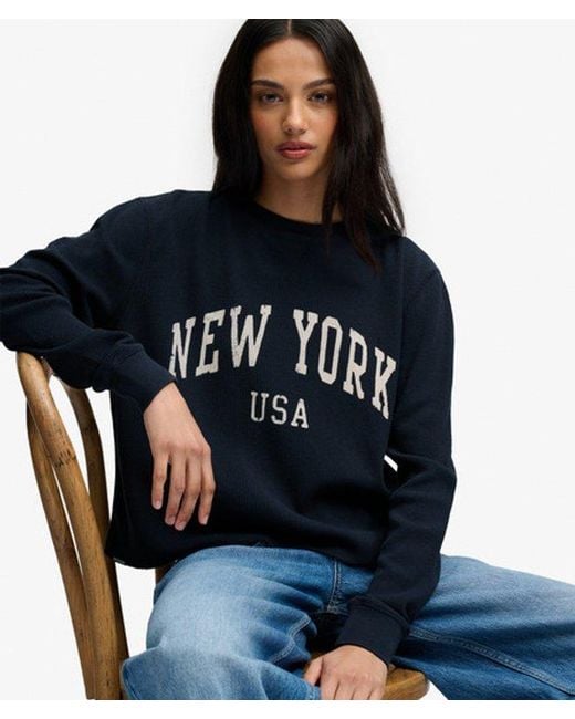 Superdry Blue & Co Athletic Essential Graphic Long Sleeve Top
