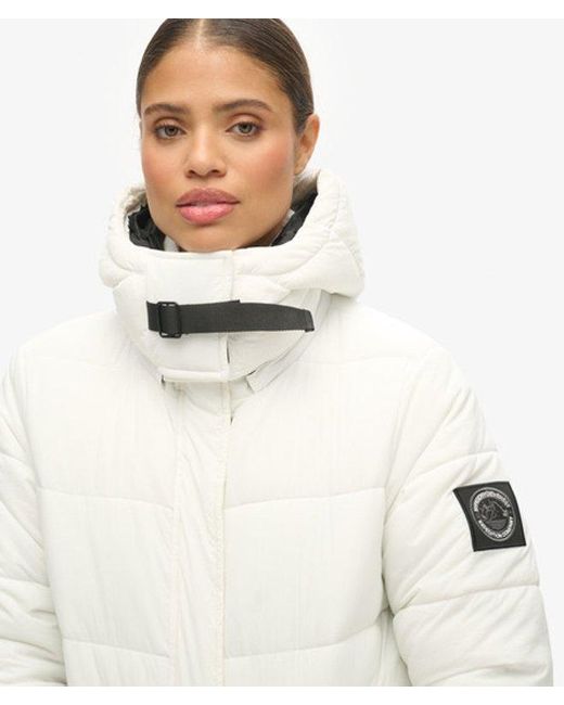 Superdry Natural Loose Fit Logo Patch Expedition Cocoon Padded Coat