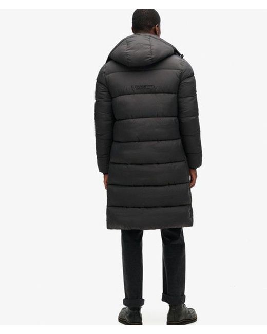 Superdry Black & Co Ripstop Long Puffer Coat for men