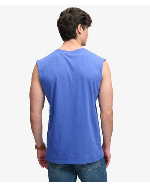 Superdry Blue & Co Organic Cotton Essential Logo Tank Top for men
