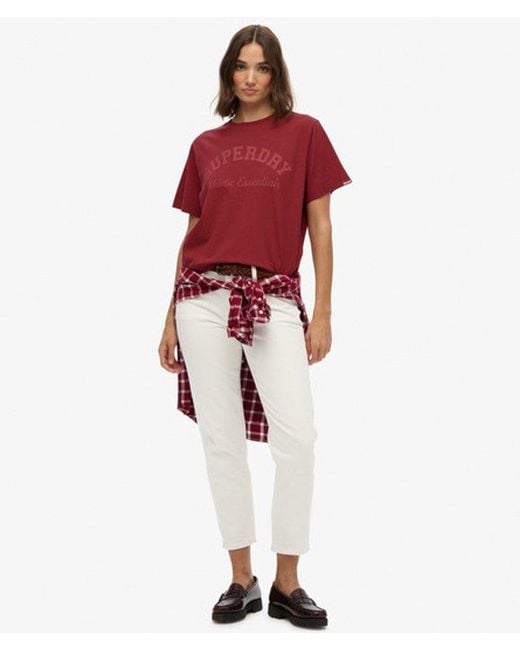 Superdry Red Athletic Essentials Loose T-shirt