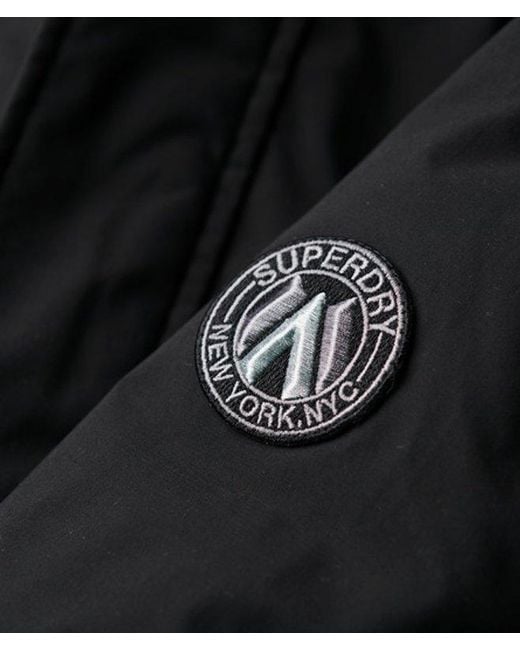 Superdry Black & Co Classic Logo Badge City Padded Bomber Jacket