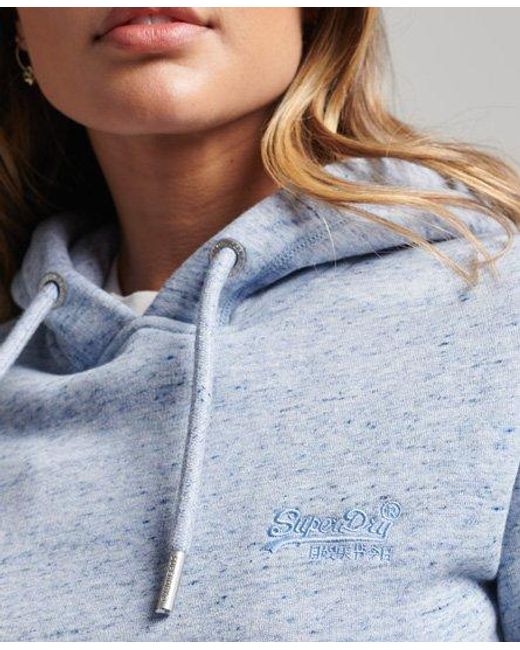 Superdry Blue Organic Cotton Essential Logo Hoodie La Marl