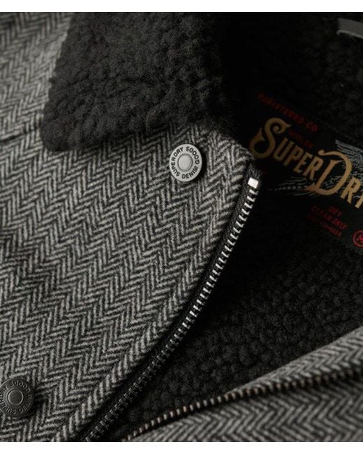 Superdry Gray The Merchant Store- Wool Chore Jacket for men