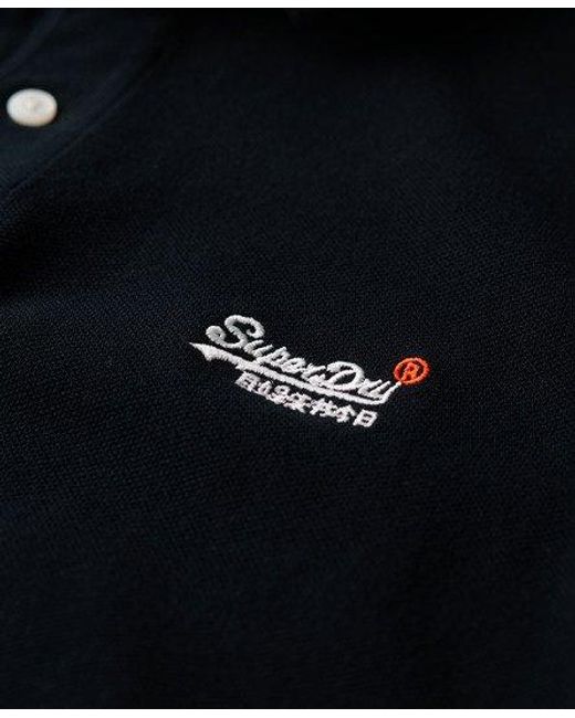 Superdry Black Classic Pique Polo Shirt for men