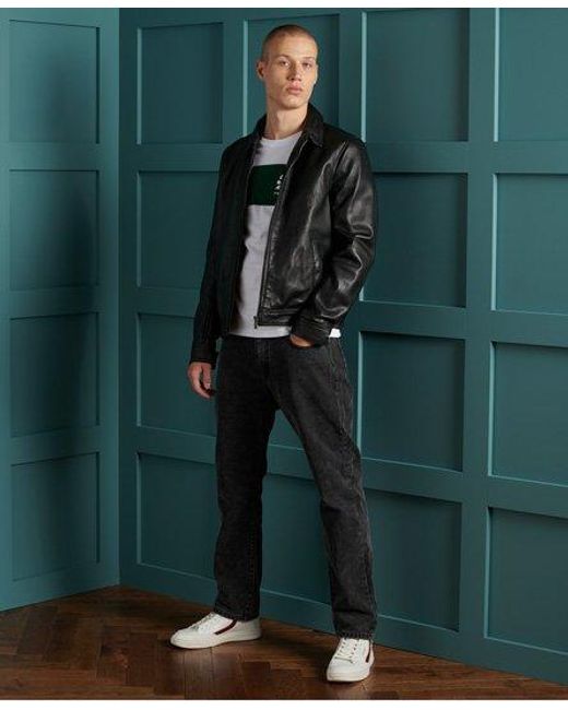 superdry curtis leather jacket