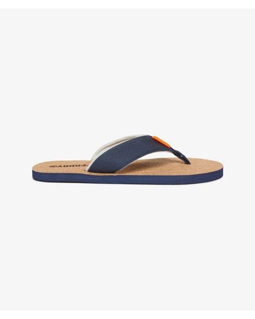 Superdry Blue & Co Cork Graphic Flip Flops for men