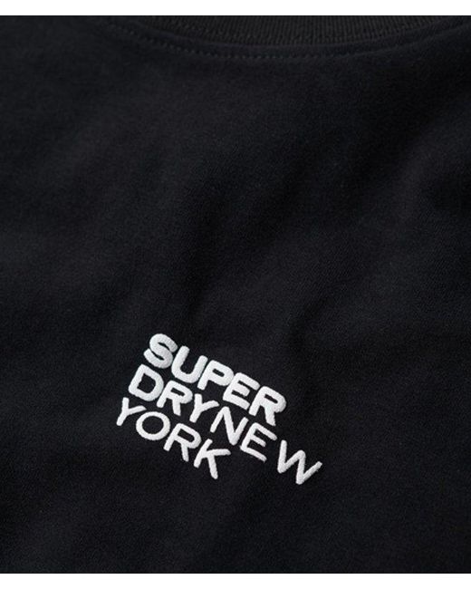 Superdry Black & Co Sport Luxe Logo Fitted Cropped T-shirt
