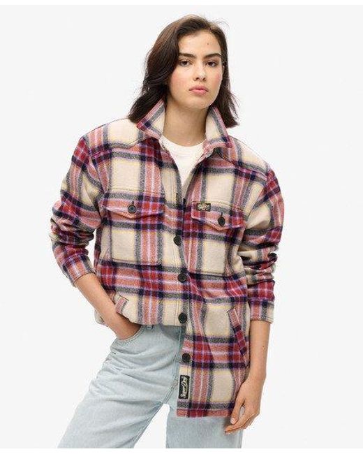 Superdry Brown Borg Check Overshirt