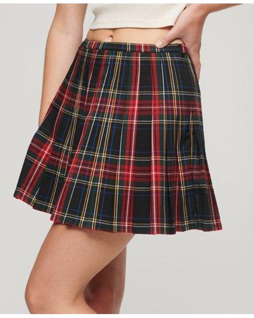 Superdry Red Check Mini Skirt