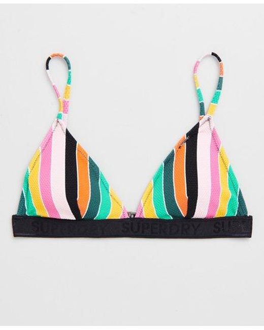 Superdry Multicolor Stripe Tri Bikini Top Multiple Colours Stripe