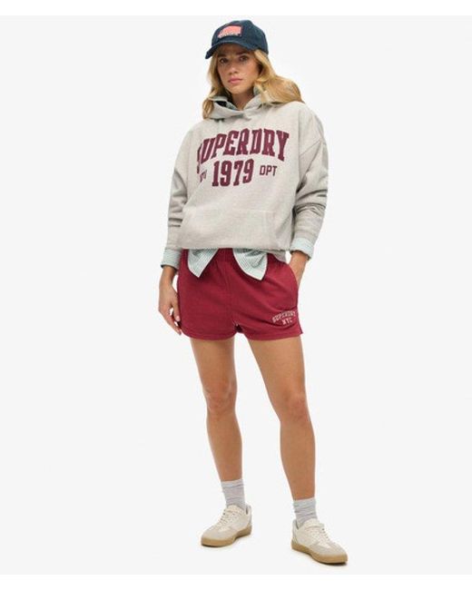 Superdry Red Athletic Essentials Relaxed Hoodie