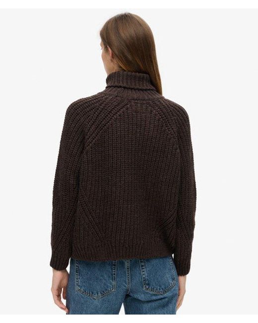 Superdry Black & Co Slouchy Stitch Roll Neck Knit