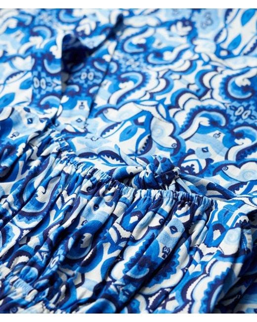 Superdry Blue & Co Tie Back Maxi Dress