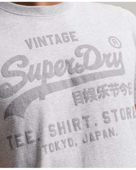 Superdry Gray Vintage Logo Store Tonal T-shirt for men