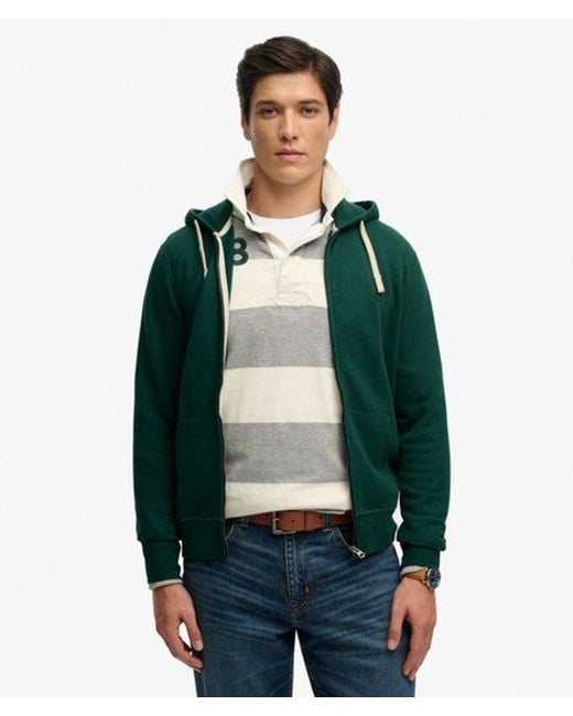 Superdry Green & Co Monogram Embroidered Zip Hoodie for men
