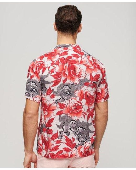 Superdry Red Hawaiian Resort Shirt for men