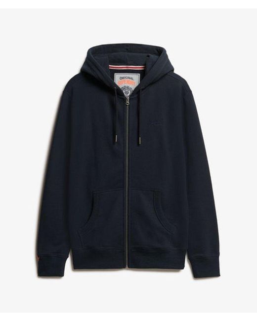 Superdry Blue & Co Essential Logo Half Brushed Zip Hoodie for men