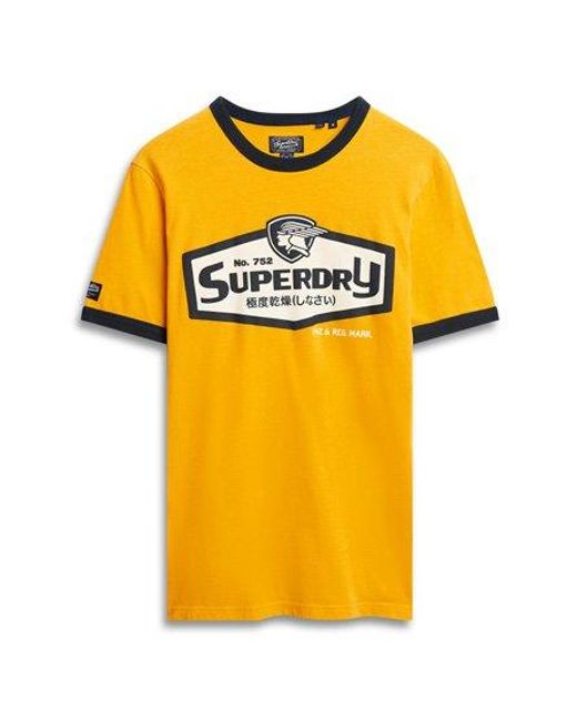 Superdry Orange Core Logo American Classic Ringer T-shirt for men