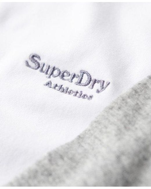 Superdry White Essential Baseball Long Sleeve Top for men