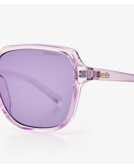 Superdry Purple & Co Oversized Square Sunglasses