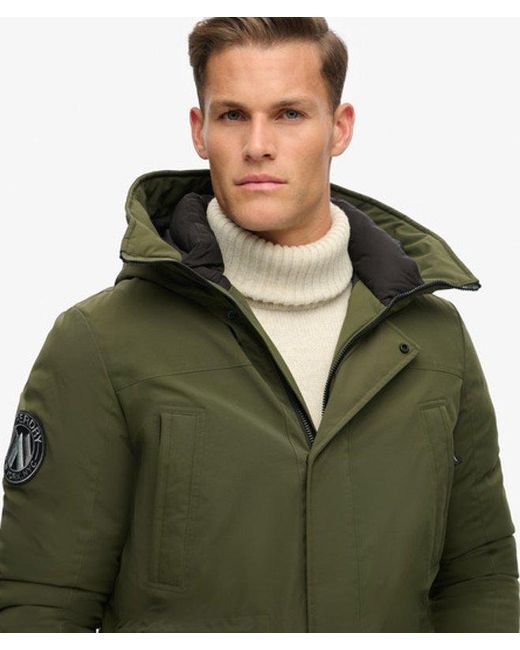 Superdry Green City Padded Parka Coat for men