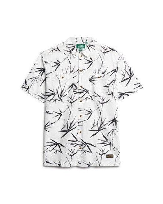 Superdry Green Classic Short Sleeve Beach Shirt for men
