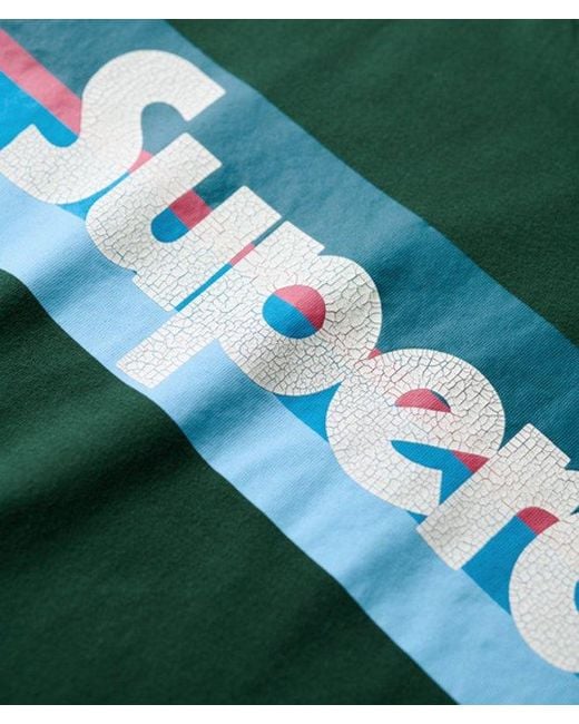 Superdry Green & Co Retro Stripe Logo T-shirt for men