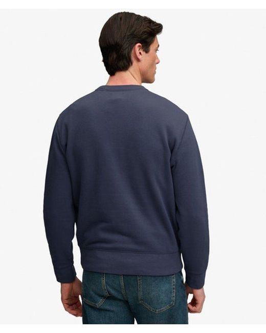 Superdry Blue & Co Essential Stacked Logo Crew Sweatshirt for men