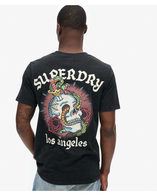 Superdry Black & Co Tattoo Graphic T-shirt for men