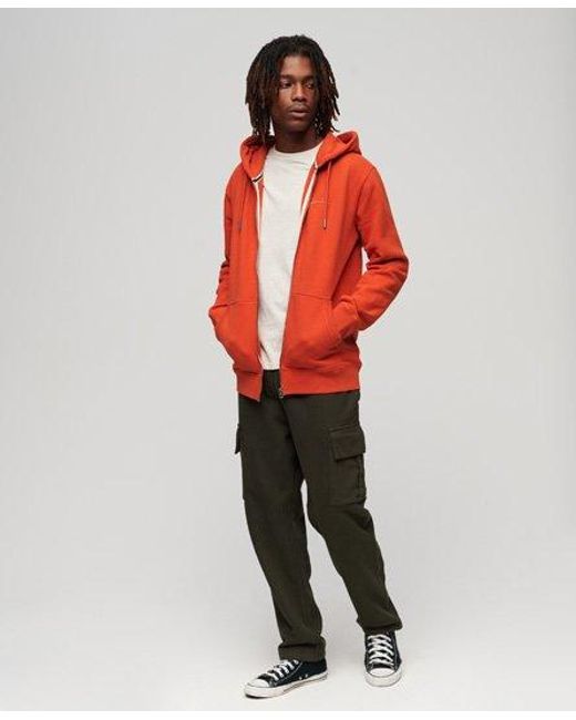 Superdry Essential Logo Hoodie Met Rits in het Red voor heren