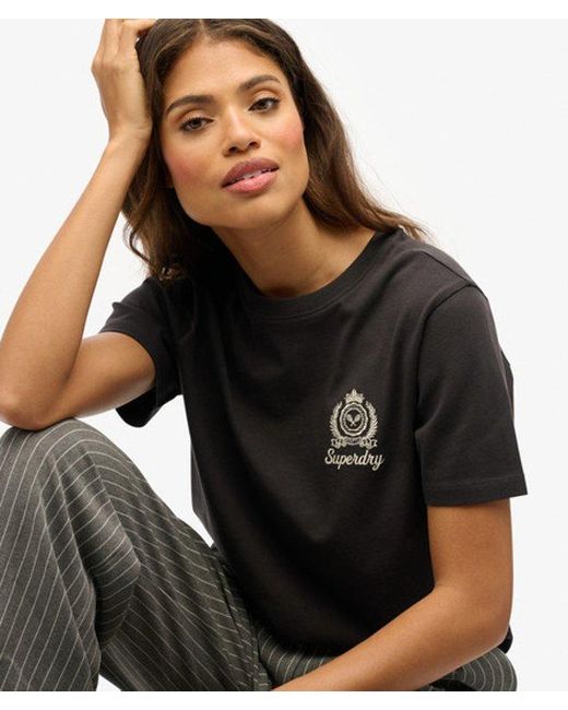 Superdry Black Country Club Boxy Loose T-Shirt
