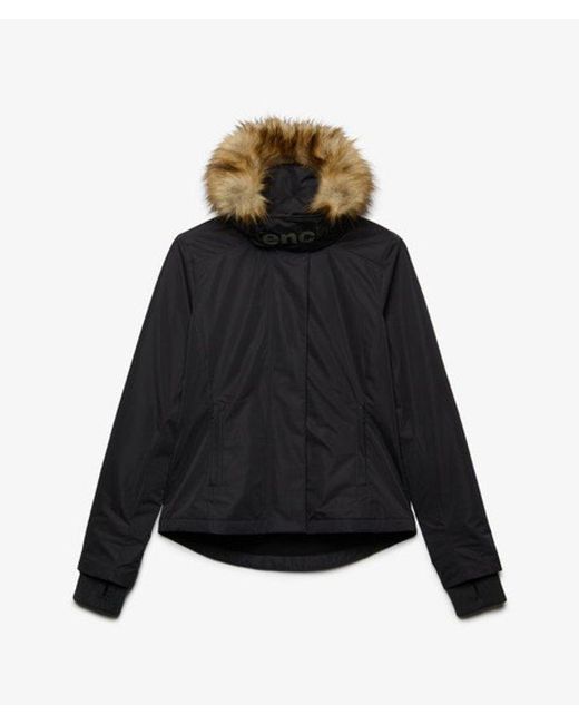 Superdry Blue Bench X & Co Bench Faux Fur Hooded Windcheater Jacket