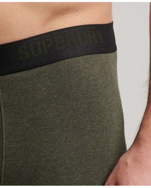 Superdry Green Organic Cotton Boxer Multi Triple Pack for men