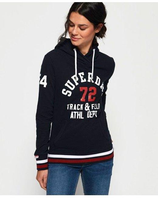 Superdry Blue Track & Field Lightweight Hoodie Eclipse