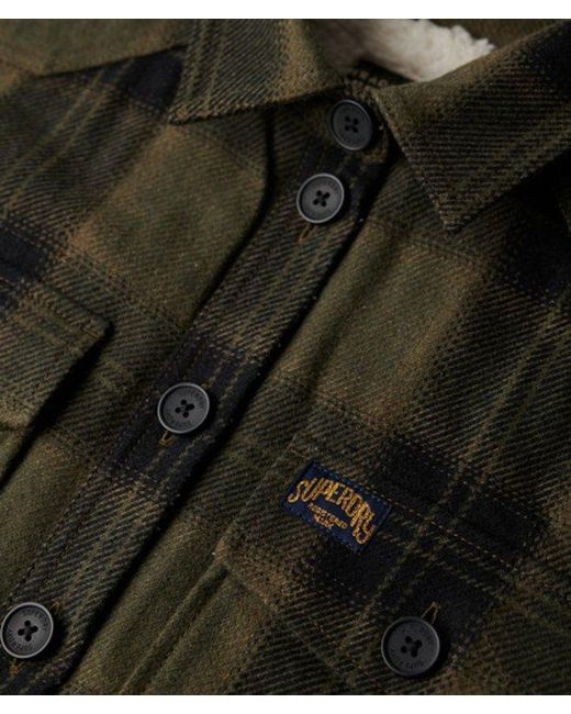 Superdry Green Borg Check Overshirt